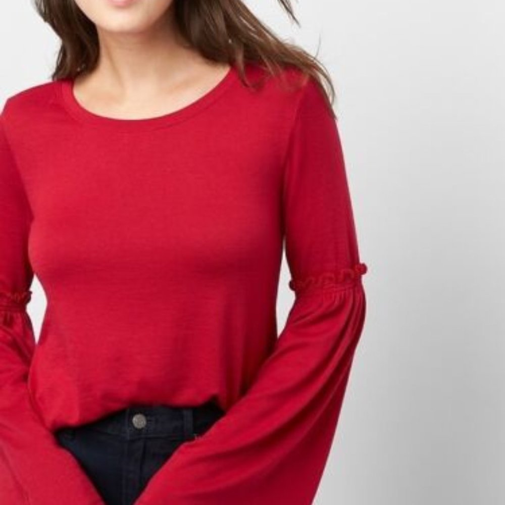 Gap Red Softspun Bell Long Sleeve Shirt